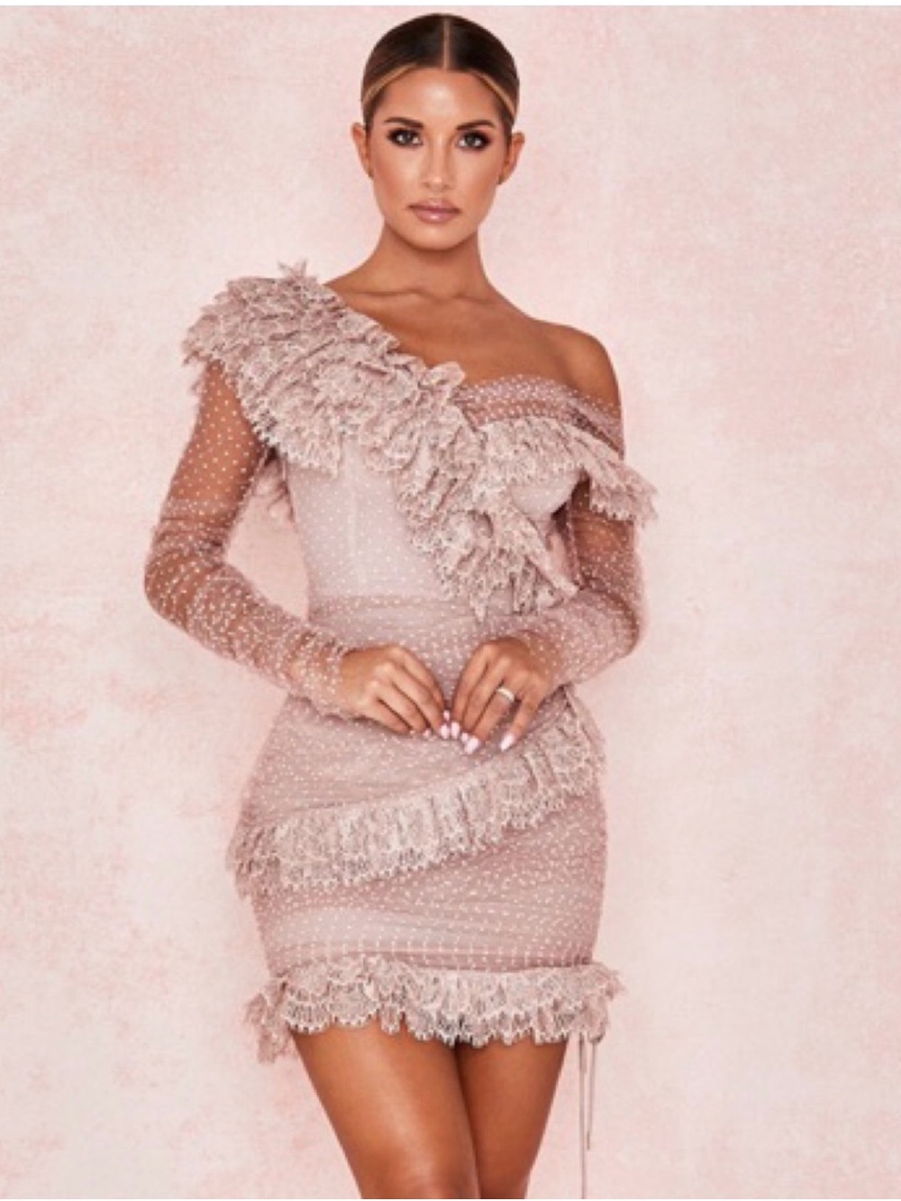 House of CB Surrel Blush Frill Dress